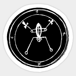 Dark and Gritty Seal of Bael (white on black) Sticker